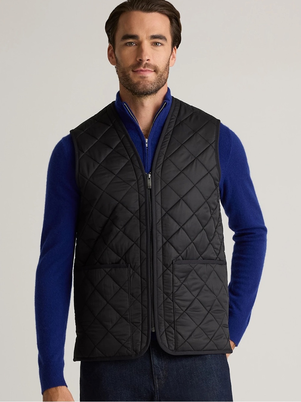 Quince Featherless.Quilted Fleece Lined Vest NEW Black XL